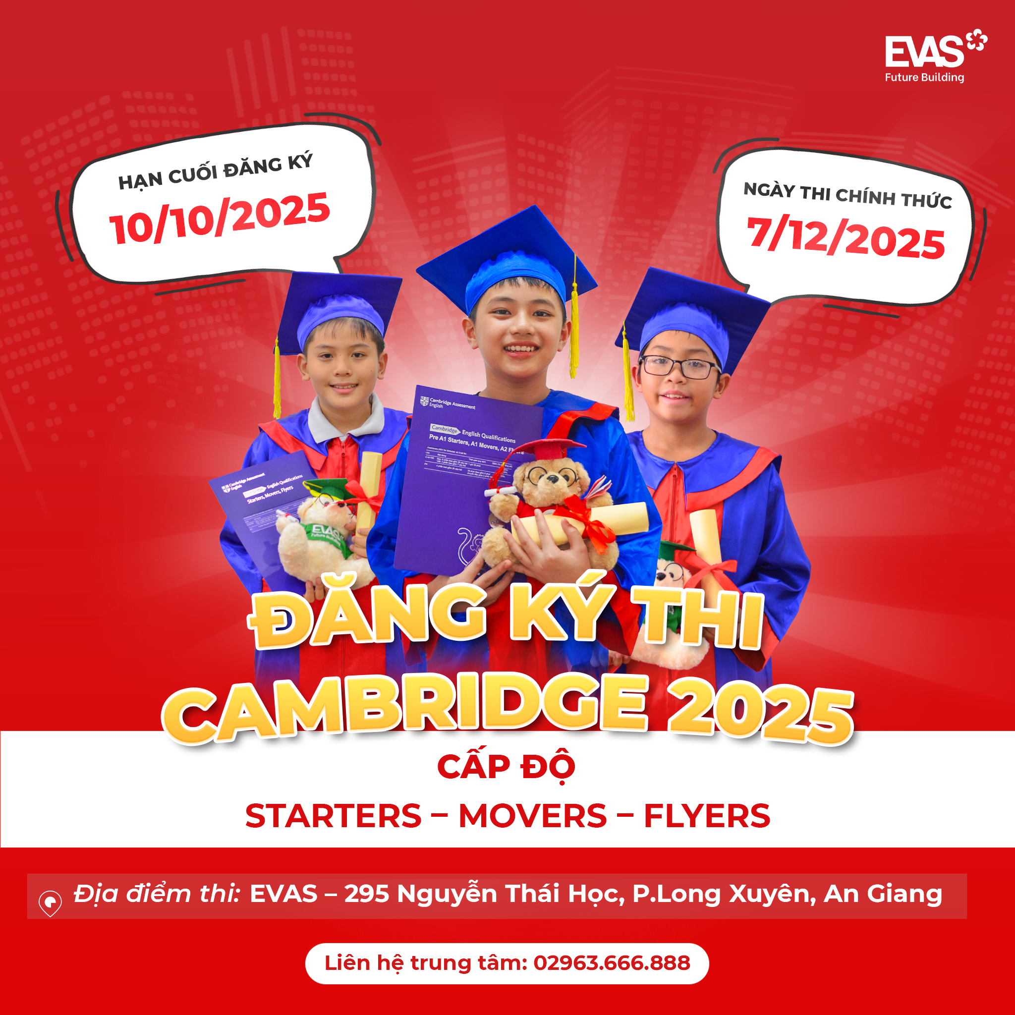 KỲ THI CHỨNG CHỈ QUỐC TẾ CAMBRIDGE TẠI EVAS
